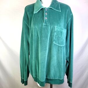 John Blair Fine Men's Wear Vintage Men's Velour Long Sleeve Collered Shirt